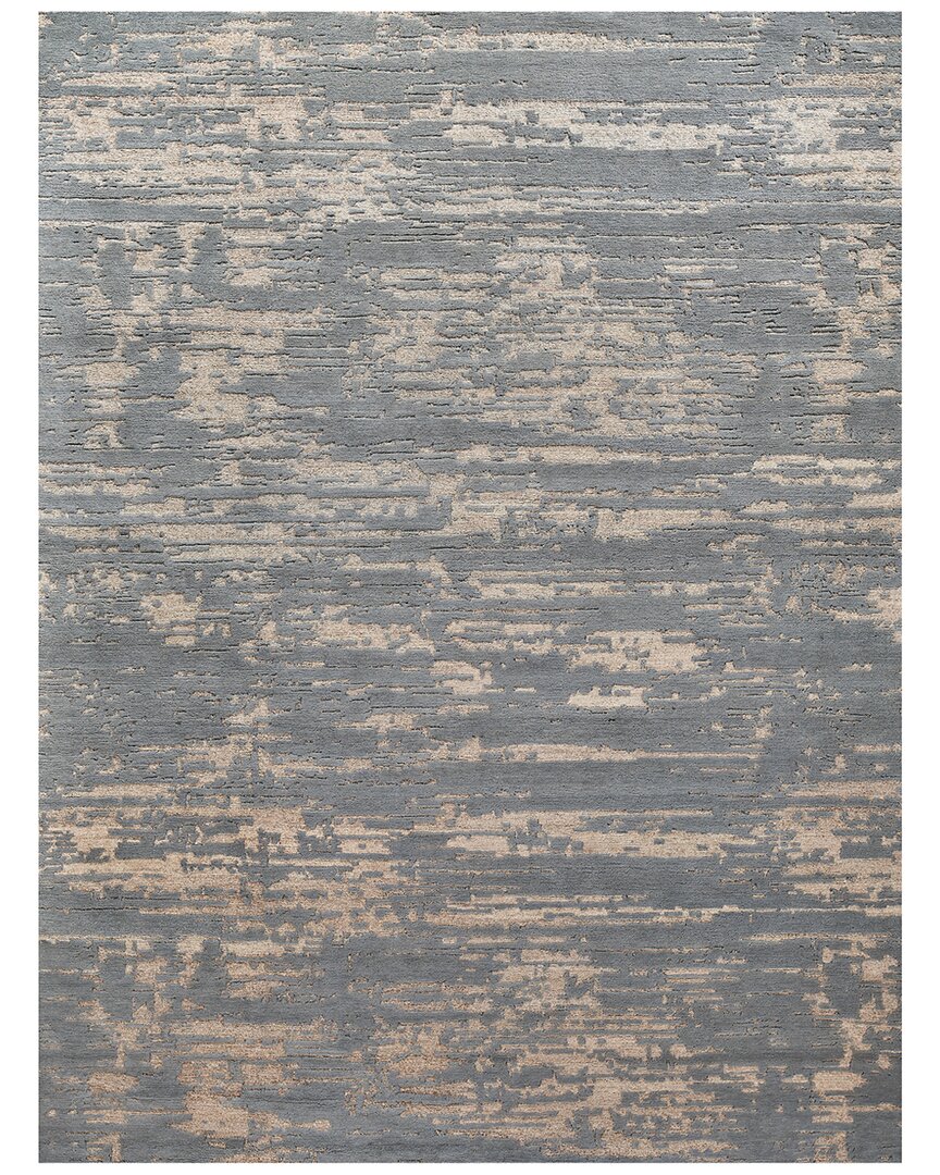Exquisite Rugs Platinum Hand-knotted New Zealand & Nettle Fiber Area Rug In Charcoal