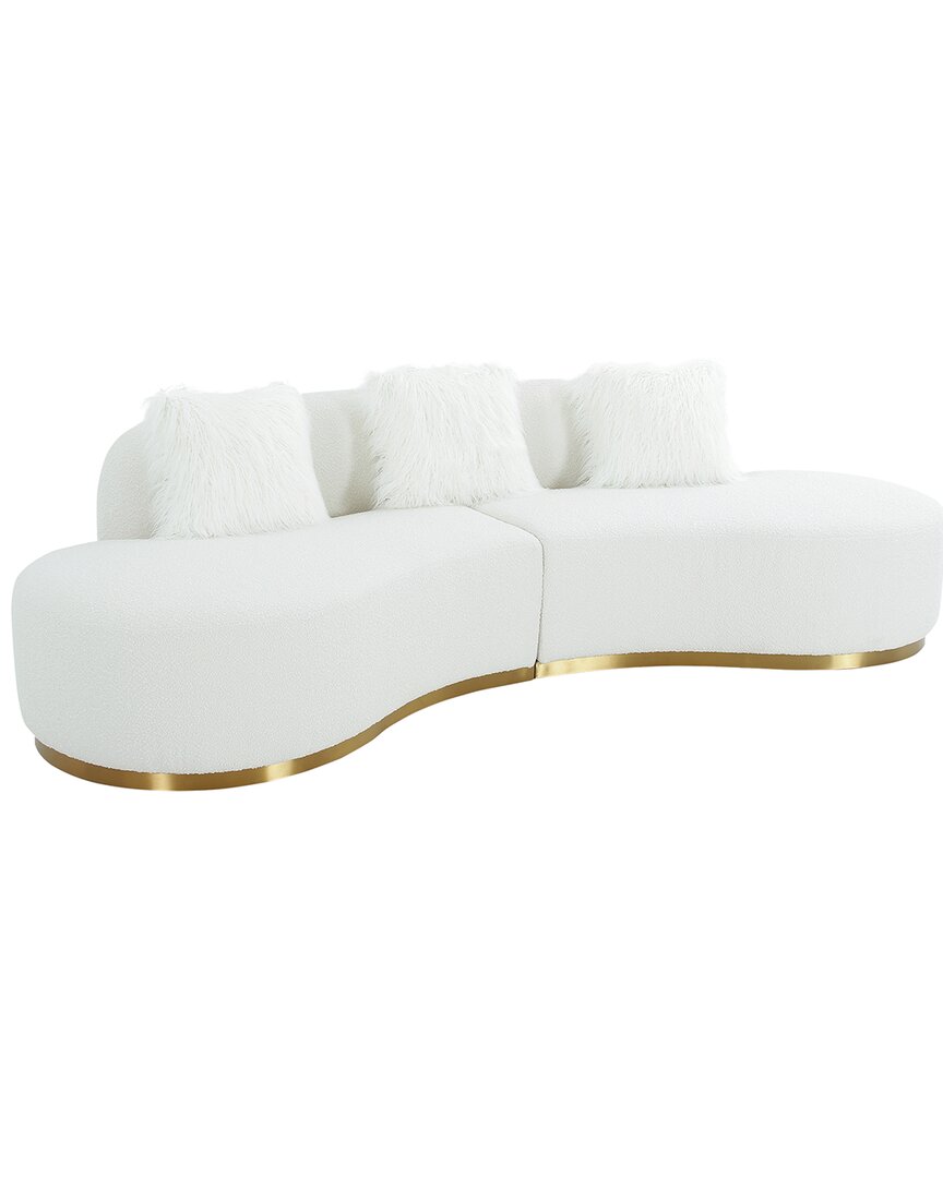 Pasargad Home Simona Modern Curved Sofa In Ivory