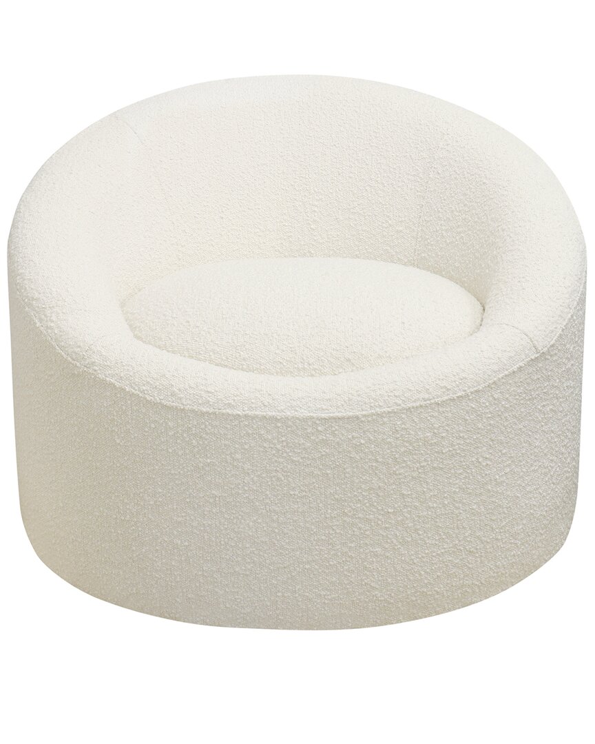Pasargad Home Sienna Collection Modern Swivel Chair In Ivory