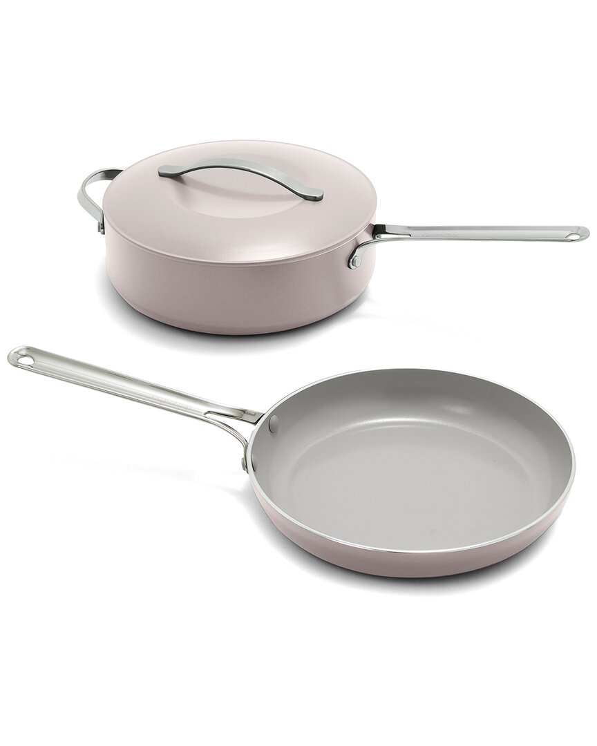 Greenpan Nova 3pc Frypan & Saute Pan With Lid Set In Orange