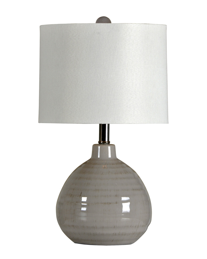 Stylecraft 21.5in Cameron Accent Cool Gray Ceramic Table Lamp