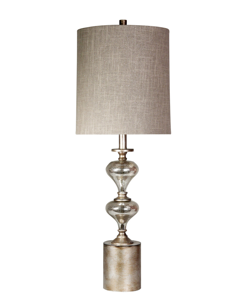 Stylecraft Brushed Metal & Mercury Silver Glass Table Lamp