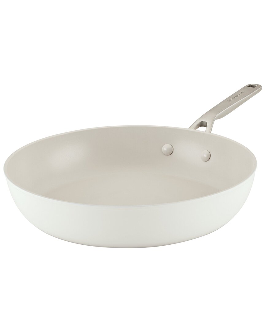 Kitchenaid Hard Anodized Ceramic Nonstick 12in Frying Pan In White