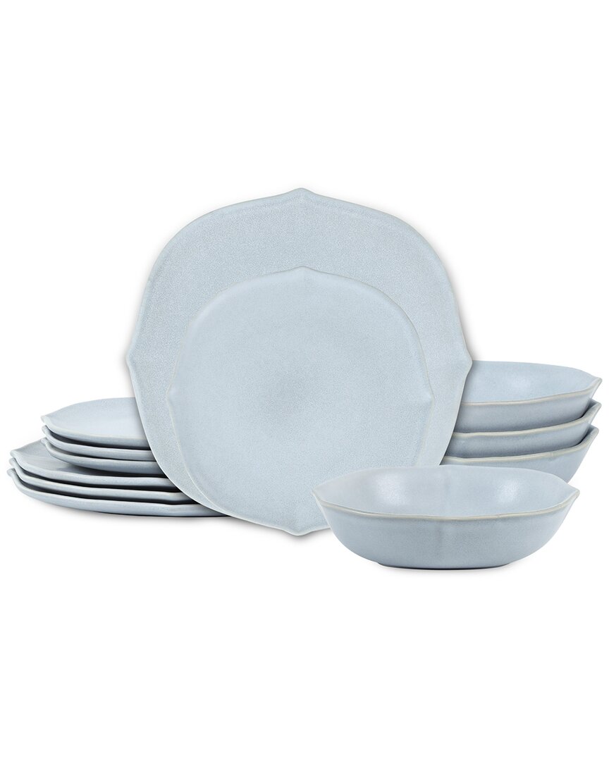 Stone Lain Baskerville Stoneware 12-piece Dinnerware Set In Blue