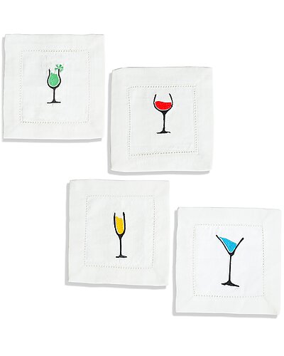 Tiramisu Set of 4 Vibrant Sip & Serve Cocktail Napkins