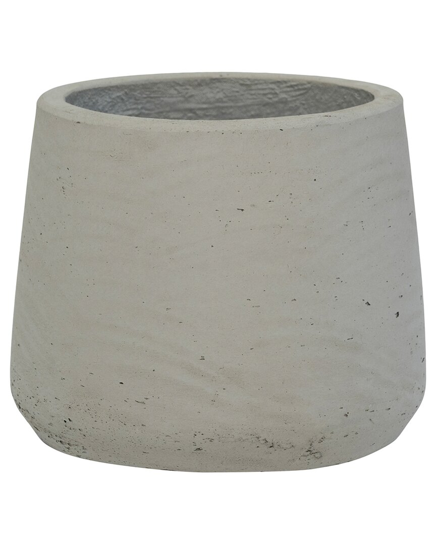 Creative Displays Round Textured Fiberstone Pot In Grey