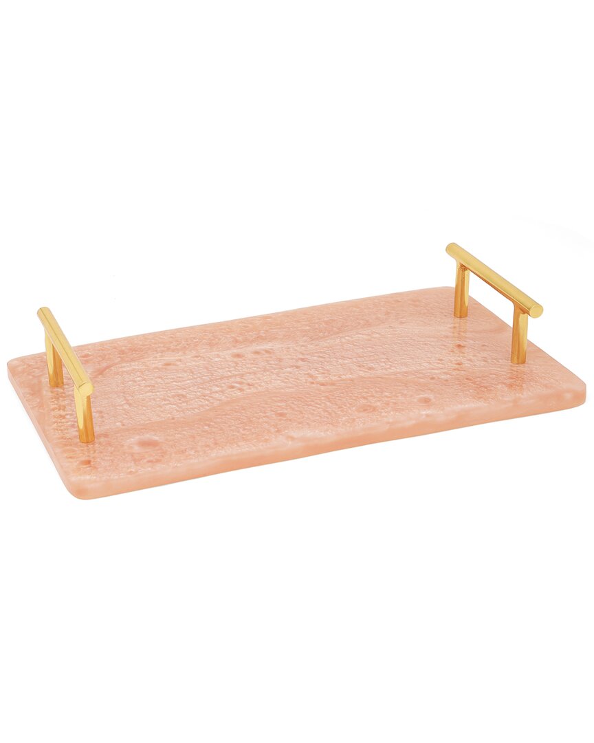 Tiramisu Pink Resin Serving Board With Handles