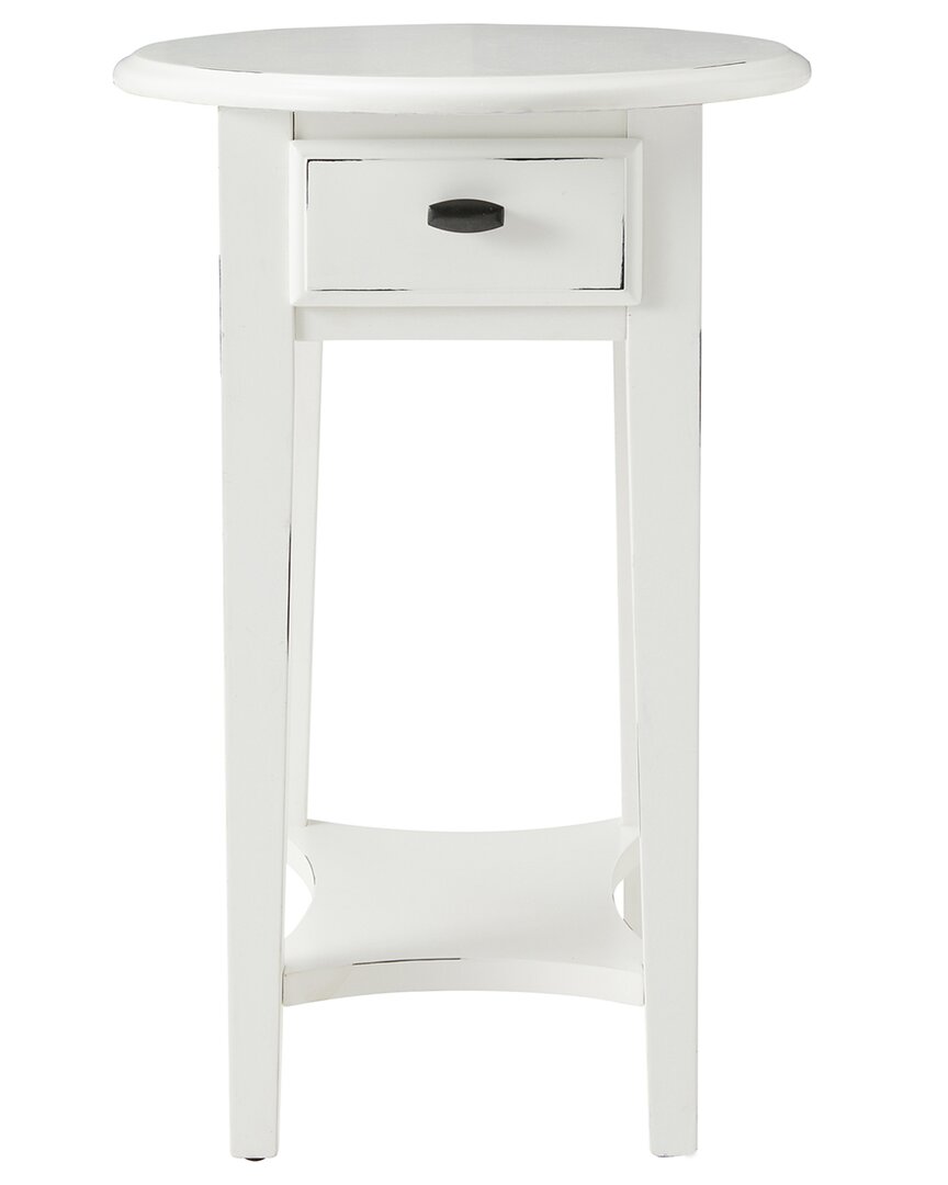 Leick Home Haven Ridge Oval End Table In Farmhouse White In White