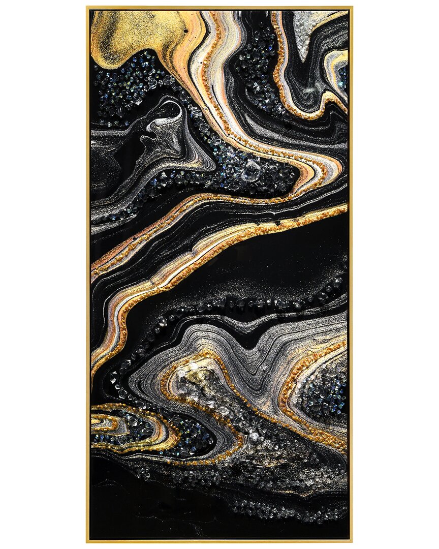 Empire Art Direct Golden Veins I Embellished Canvas Wall Art
