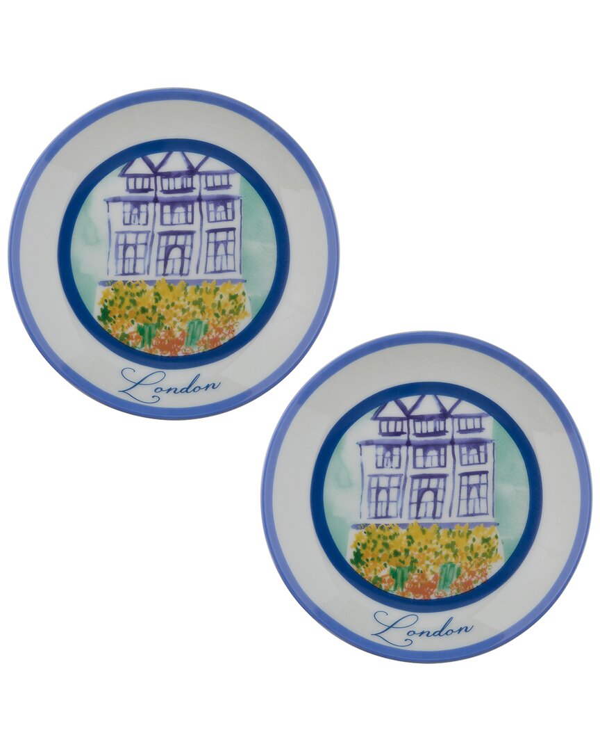 Rosanna Set Of 2 The Grand Tour London 6in Plates In Multi