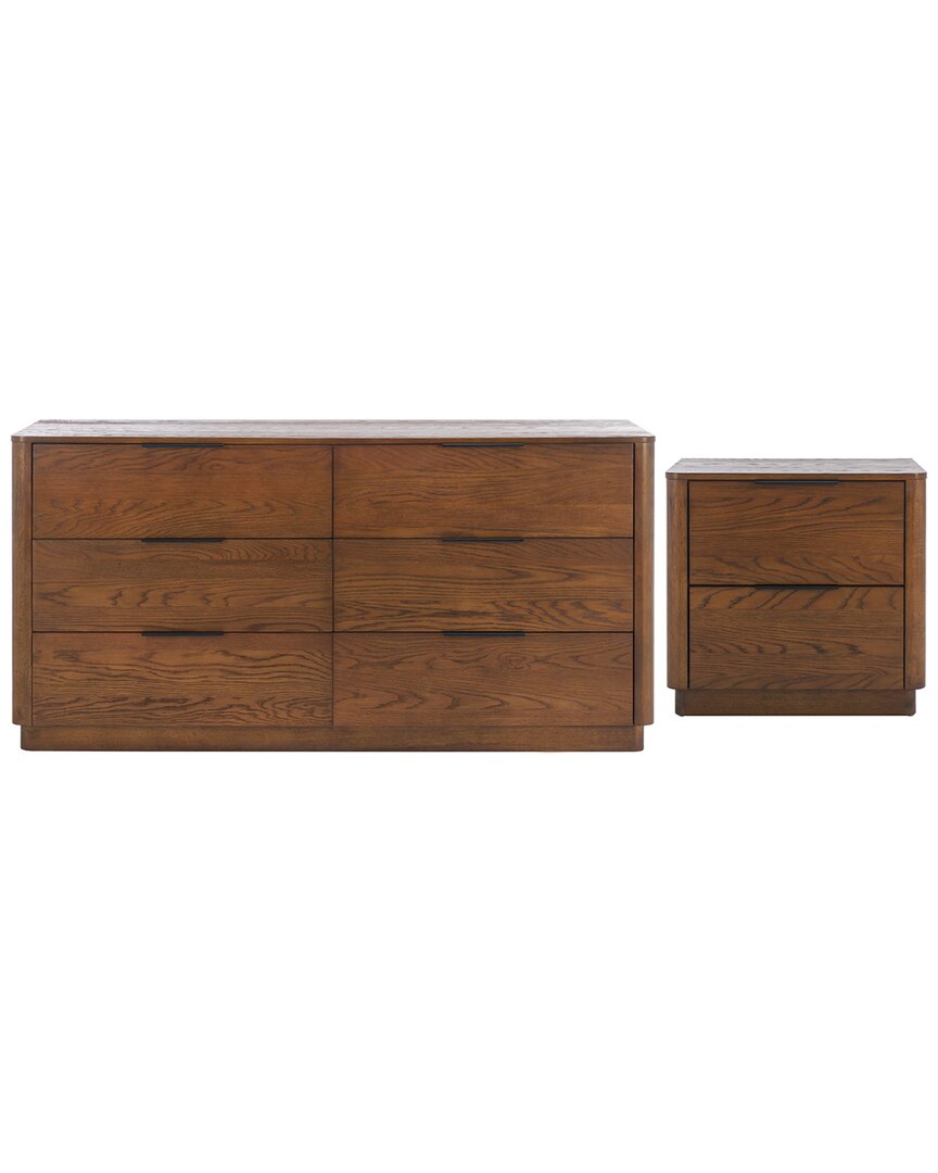 Safavieh Couture Gabrietta 2-drawer Wood Nightstand In Brown