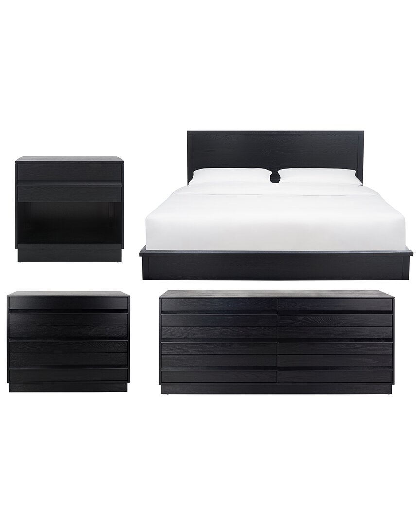 Safavieh Couture Deirdra 1-drawer Wood Nightstand In Black