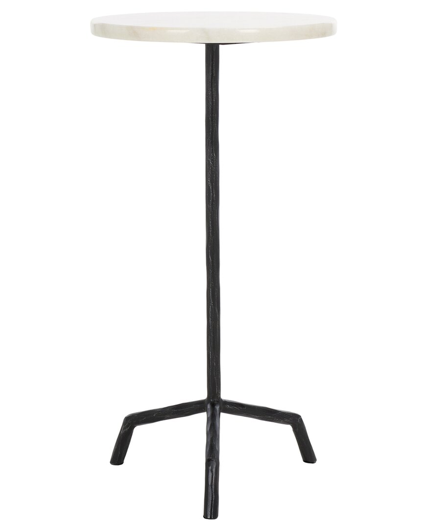 Safavieh Couture Fabrianna Marble Top Drink Table In Black