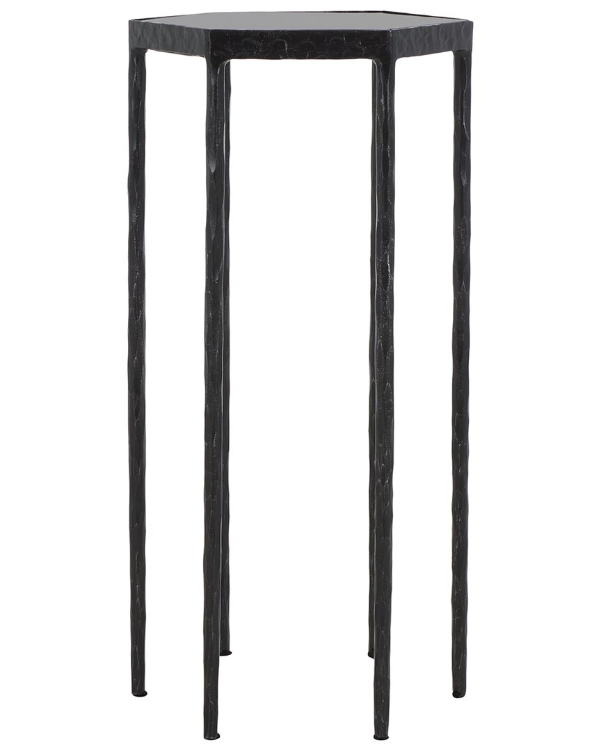 Safavieh Couture Galvin Marble Top Drink Table In Black