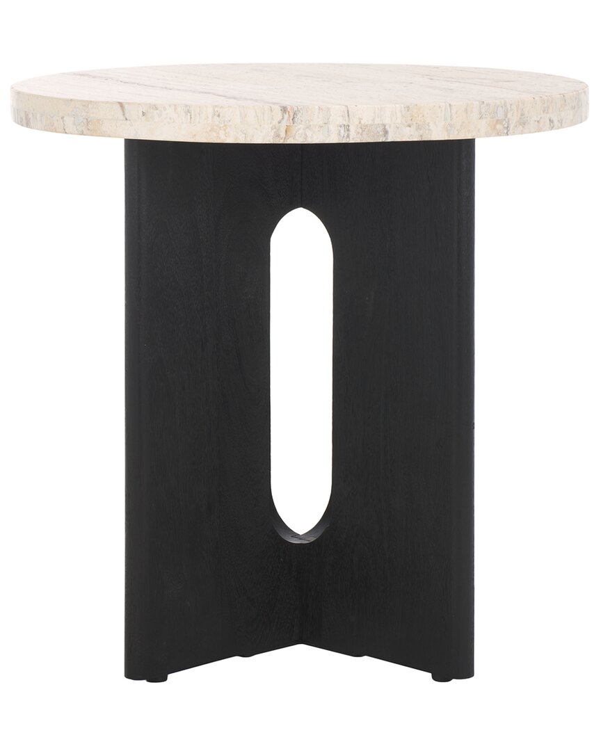 Safavieh Couture Shayna Travertine Accent Table In Brown