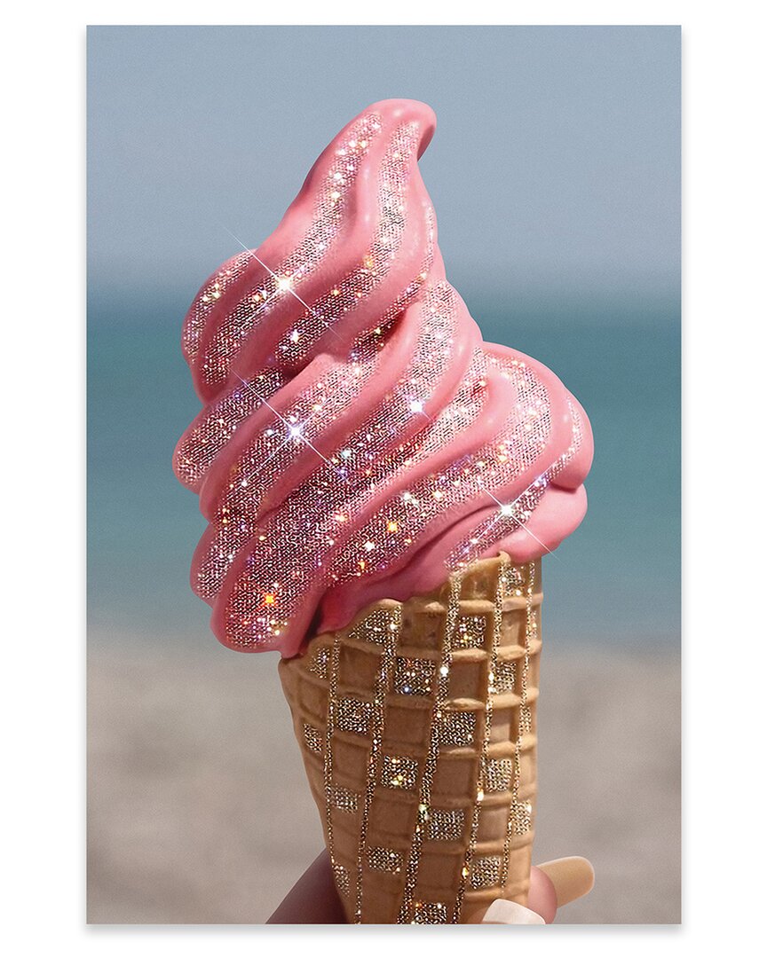 Shop Icanvas Shiny Pink Ice Cream Print On Acrylic Glass By Yana Potter