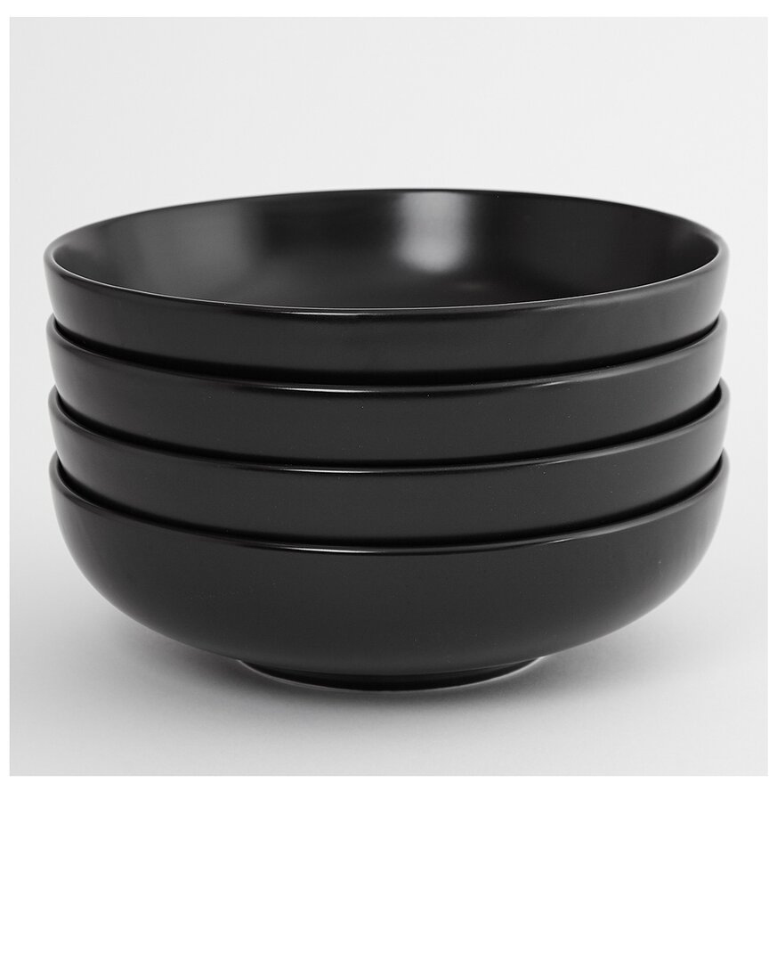 Euro Ceramica Euro Essential Bistro Bowls Set Of Four In Black