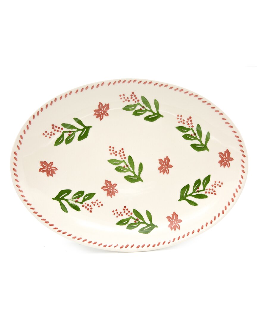 Euro Ceramica Natal Medium Oval Platter In Multicolor