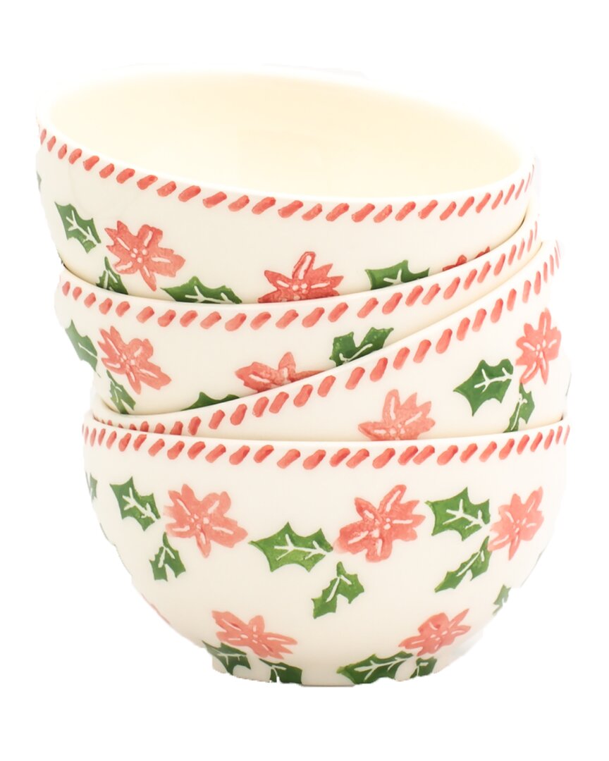 Euro Ceramica Natal 4pc Cereal Bowl Set In Multicolor