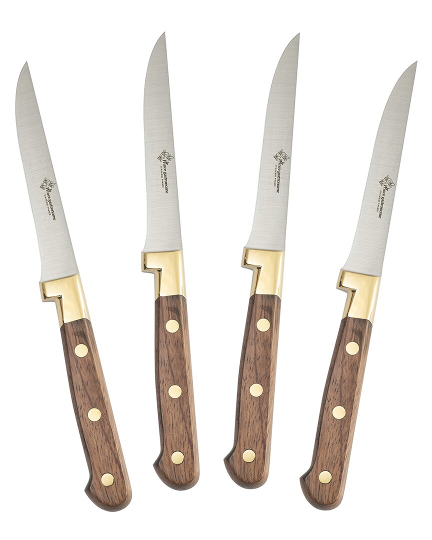 Au Nain Prince Gastronome Steak Knives (set Of 4) In Brown
