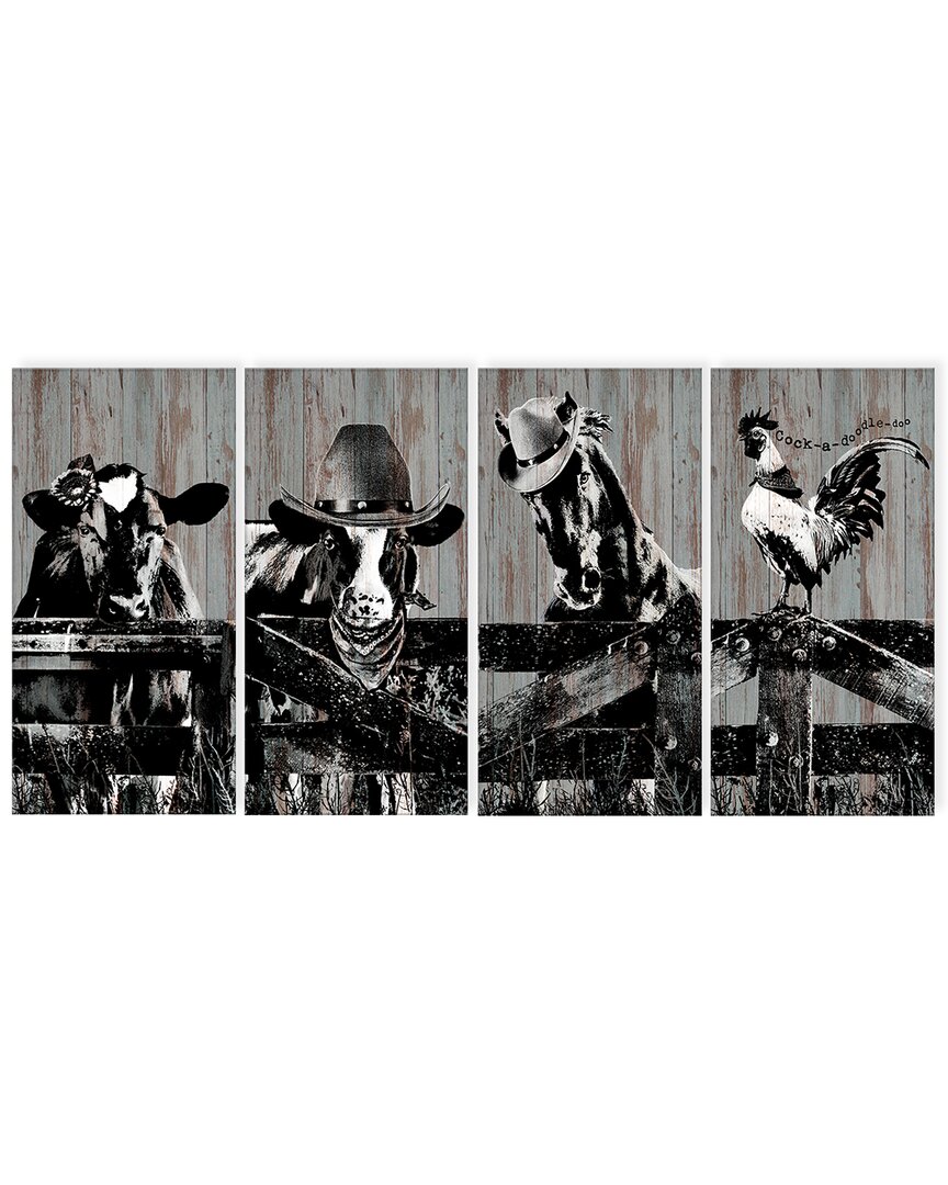 Ready2hangart On The Fence 4-piece Wrapped Canvas Wall Art Set By Olivia Rose