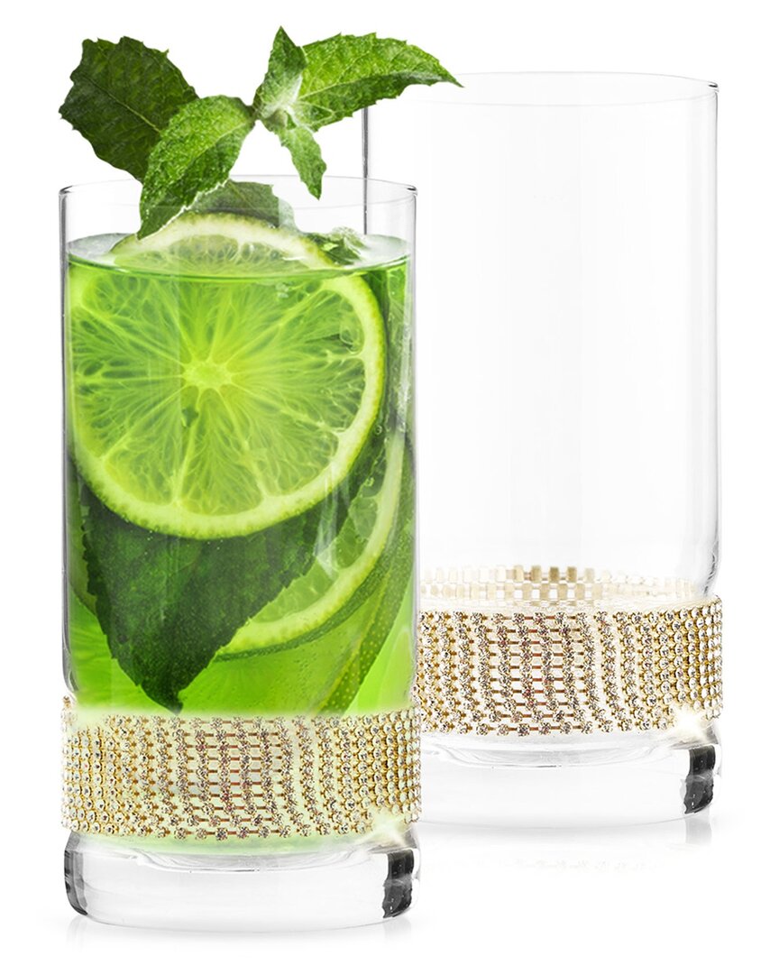 Berkware Set Of 2 Rhinestone Studded Collins Glasses