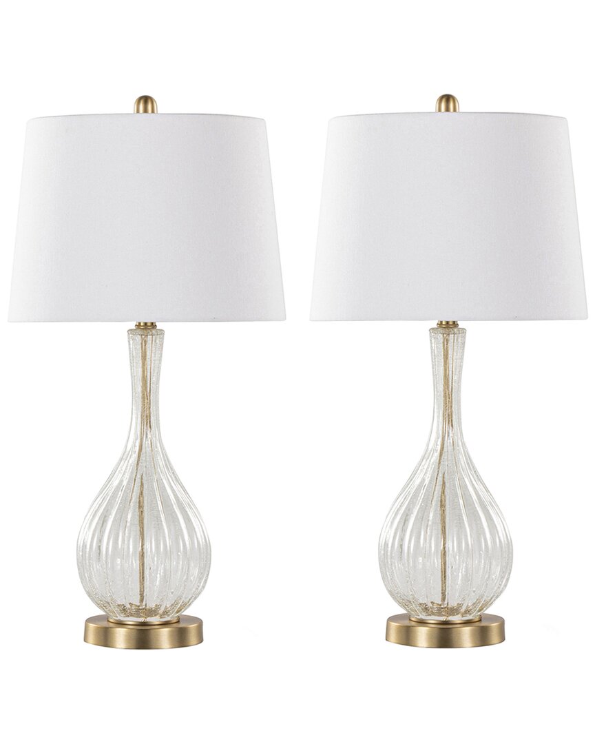 Lumisource Jenny 27 Contemporary Glass Table Lamp In Clear C In White