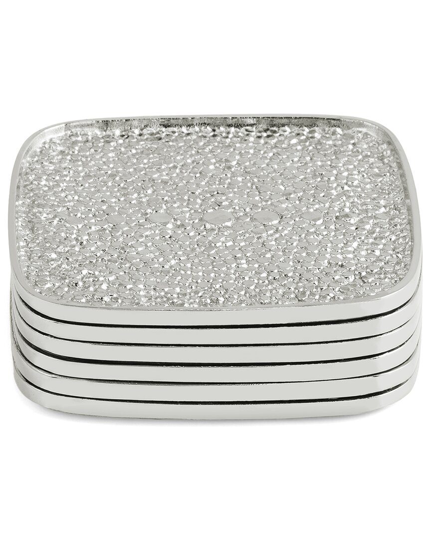 Michael Aram Shagreen Coaster Set In Silver