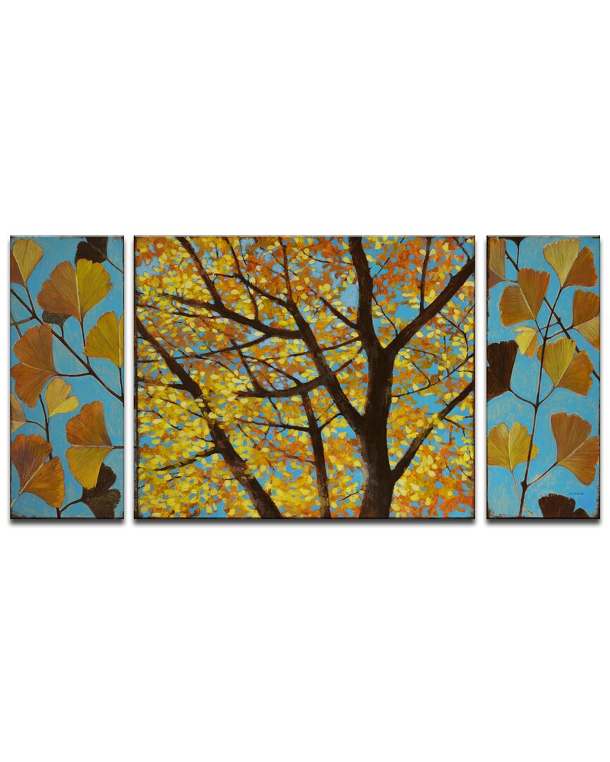 Ready2hangart Brilliant Ginkgo 3 Piece Wrapped Canvas Wall Art Set