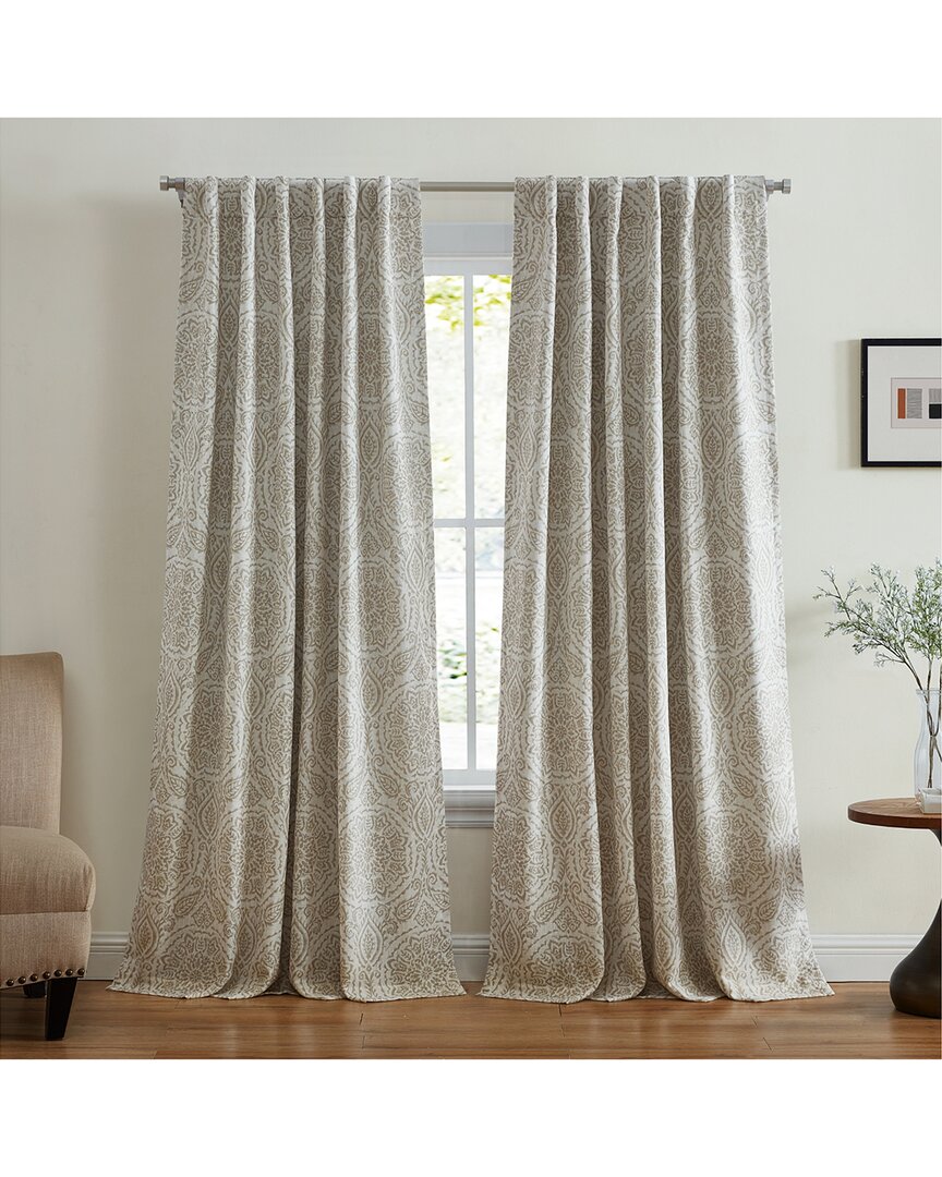 Elrene Giovanni Medallion Blackout Window Curtain Panel In Brown
