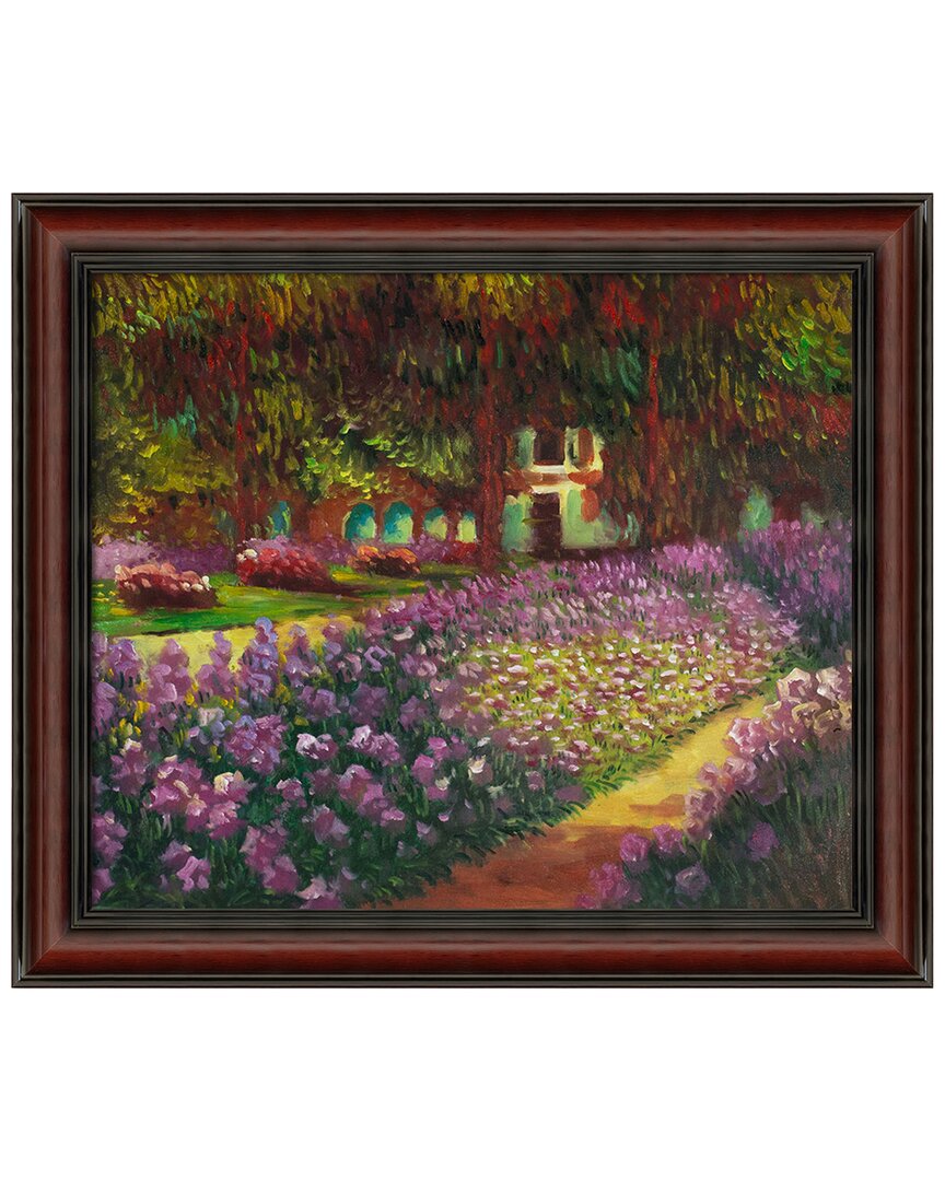 Overstock Art La Pastiche Artist's Garden At Giverny Framed Wall Art By Claude Monet In Multicolor