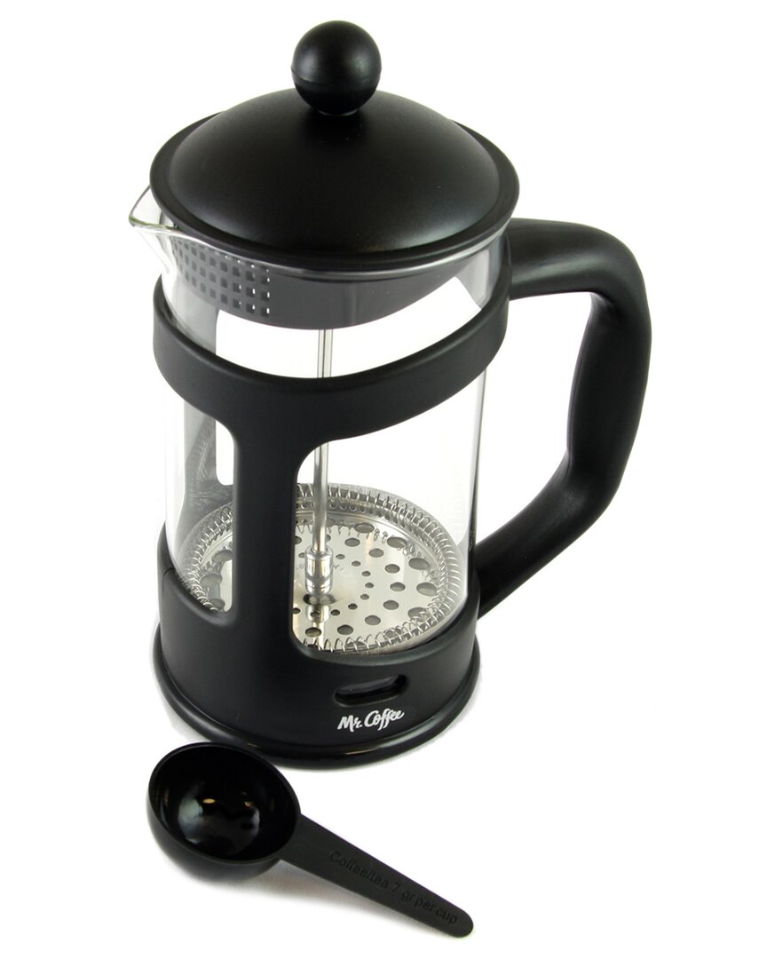 Mr Coffee Brivio 28 Ounce Glass French Press Coffee Maker With Plastic Lid In Black