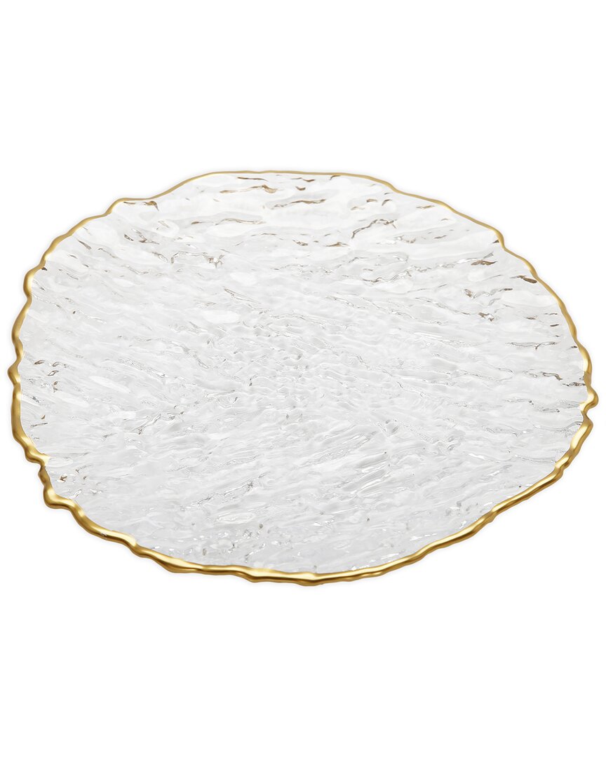Alice Pazkus Set Of 4 Glass Salad Plates In Gold