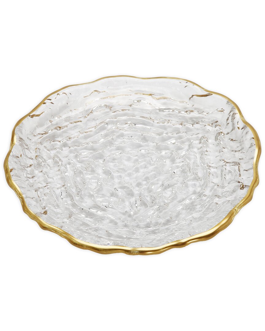 Alice Pazkus Set Of 4 Glass Salad Plates In Gold