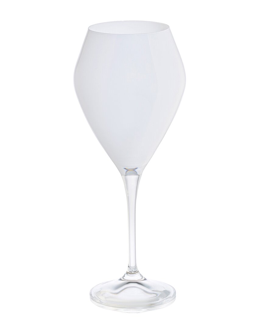 Alice Pazkus Set Of 6 White V-shaped Wine Glasses