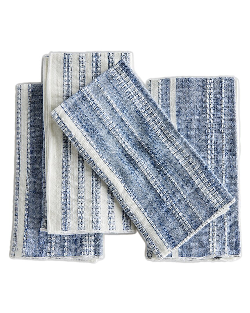 Napa Home & Garden Set Of 4 Brenna Napkins In Blue