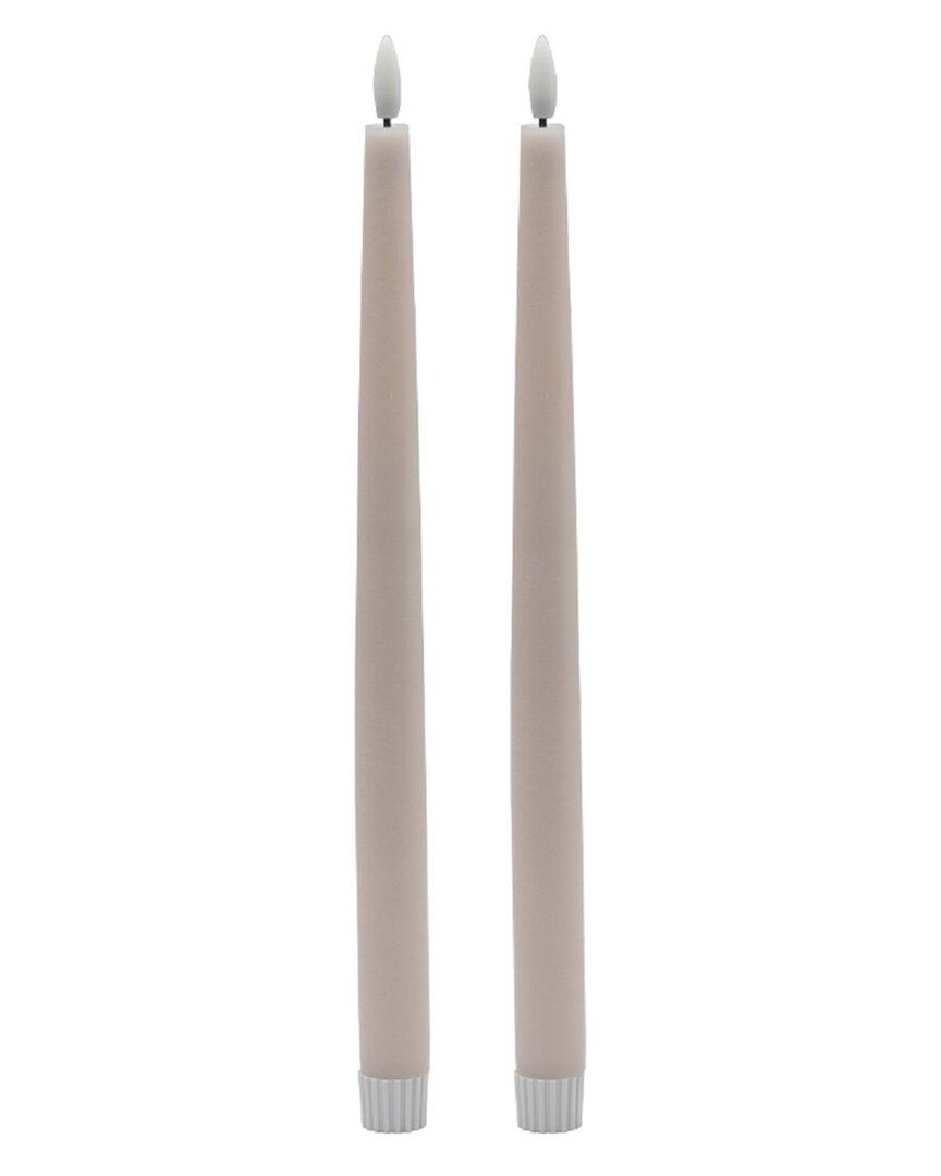 Bidkhome Set Of 2 Tall Flameless Taper Candles In Pink