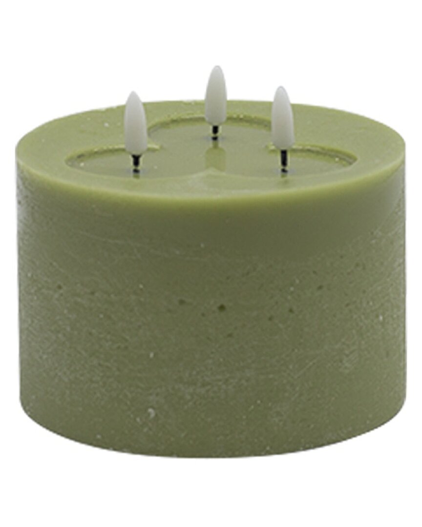 Bidkhome 3-wick Small Flameless Candle In Green