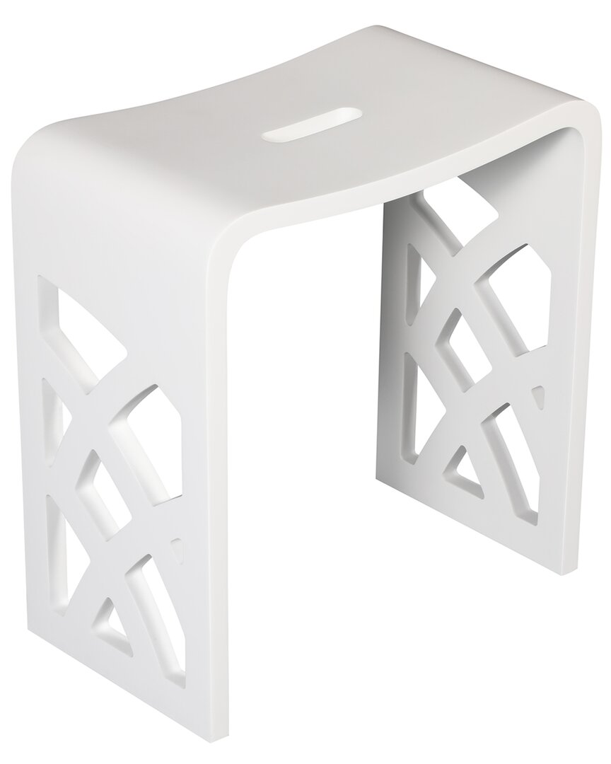Alfi Designer White Matte Solid Surface Resin Bathroom/shower Stool