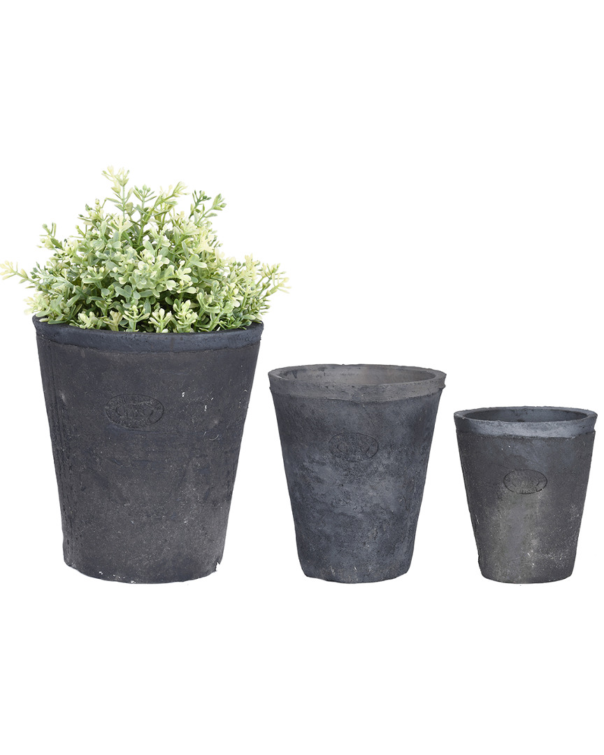 Esschert Design Usa Aged Terracotta Set Of 3 Round Flower Pots