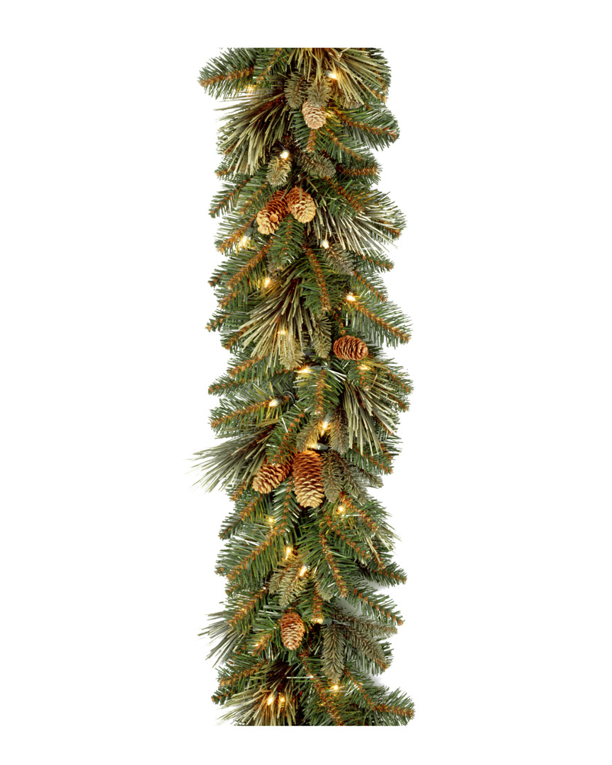 National Tree Company 9ft Carolina Pine Garland With Clear Lights