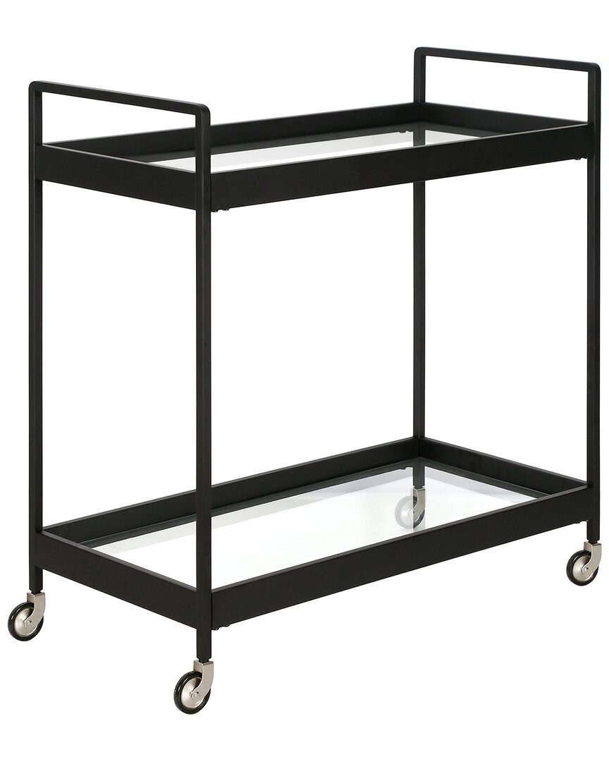 Abraham + Ivy Cooper Blackened Bronze Bar Cart In Black