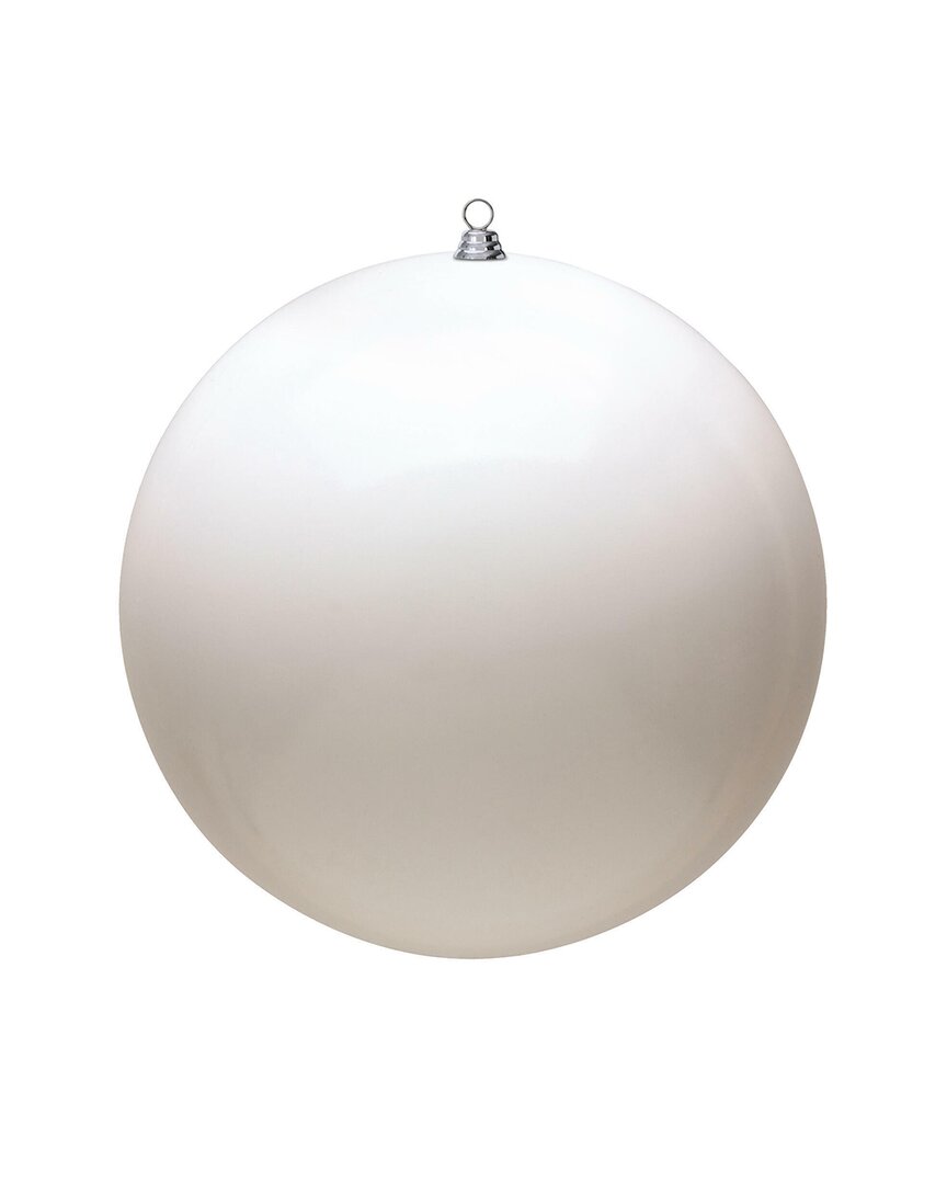 Vickerman 12in White Shiny Ball Ornament