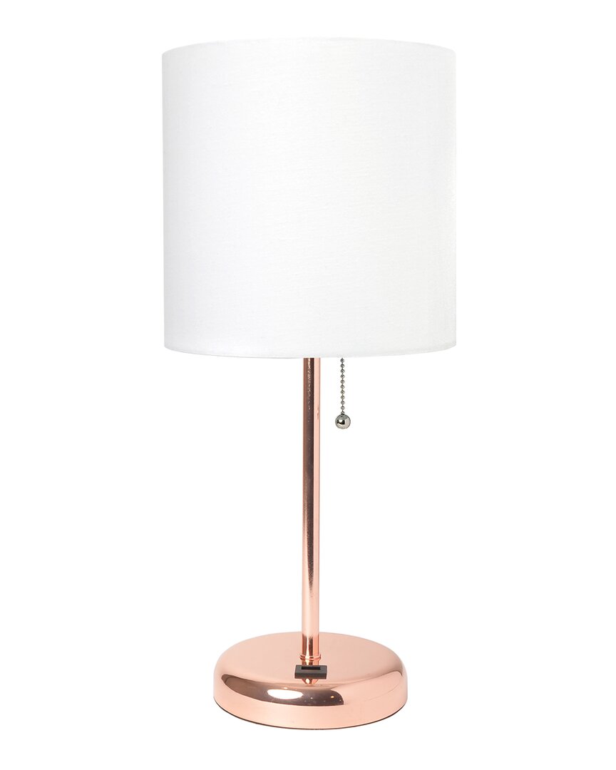 Lalia Home Creekwood Home Oslo 19.5 Contemporary Bedside Usb Port Feature Standard Metal Table Desk Lamp In Gold