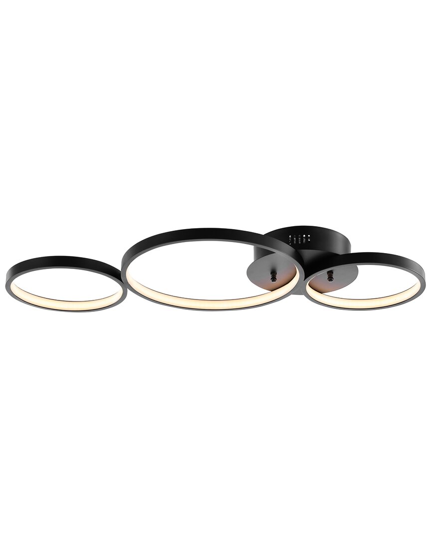 Jonathan Y Nube 26.88in 3-light Integrated Led Flush Mount In Black