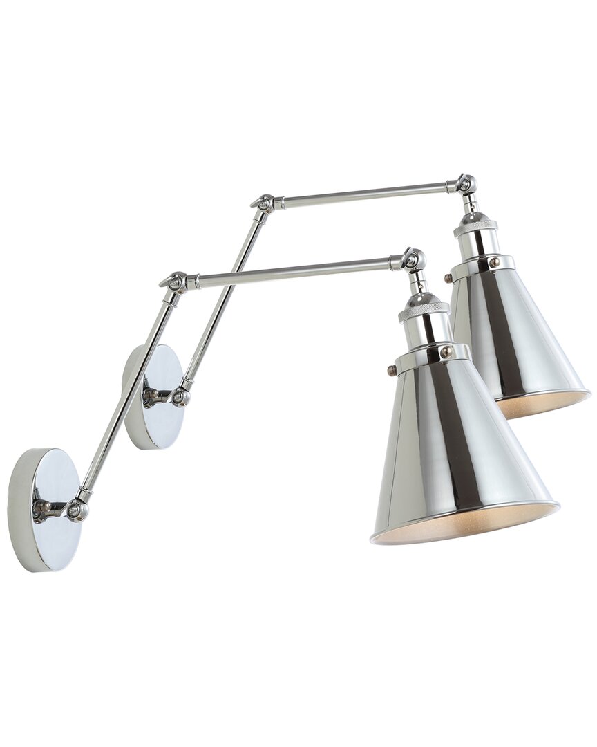 Jonathan Y Rover 7in Adjustable Glam Arm Led Wall Sconce In Silver