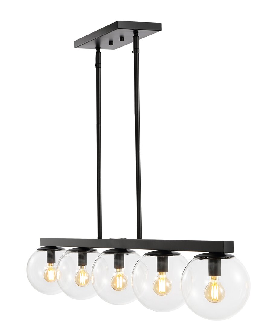 Shop Jonathan Y Luca Parisian 45.5in 5-light Globe Linear Led Pendant In Black