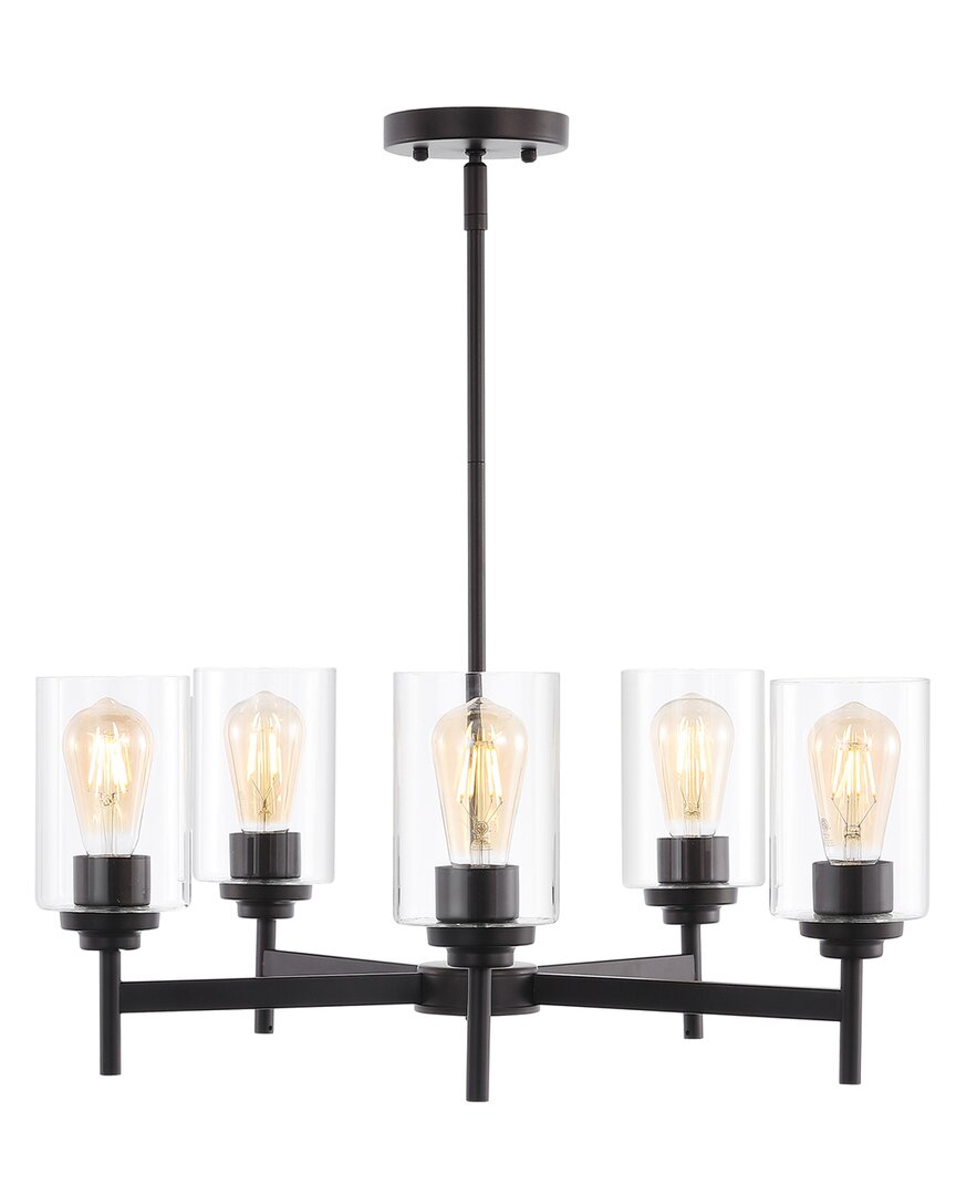 Jonathan Y Orpheus 24in 5-light Cylinder Led Chandelier In Metallic