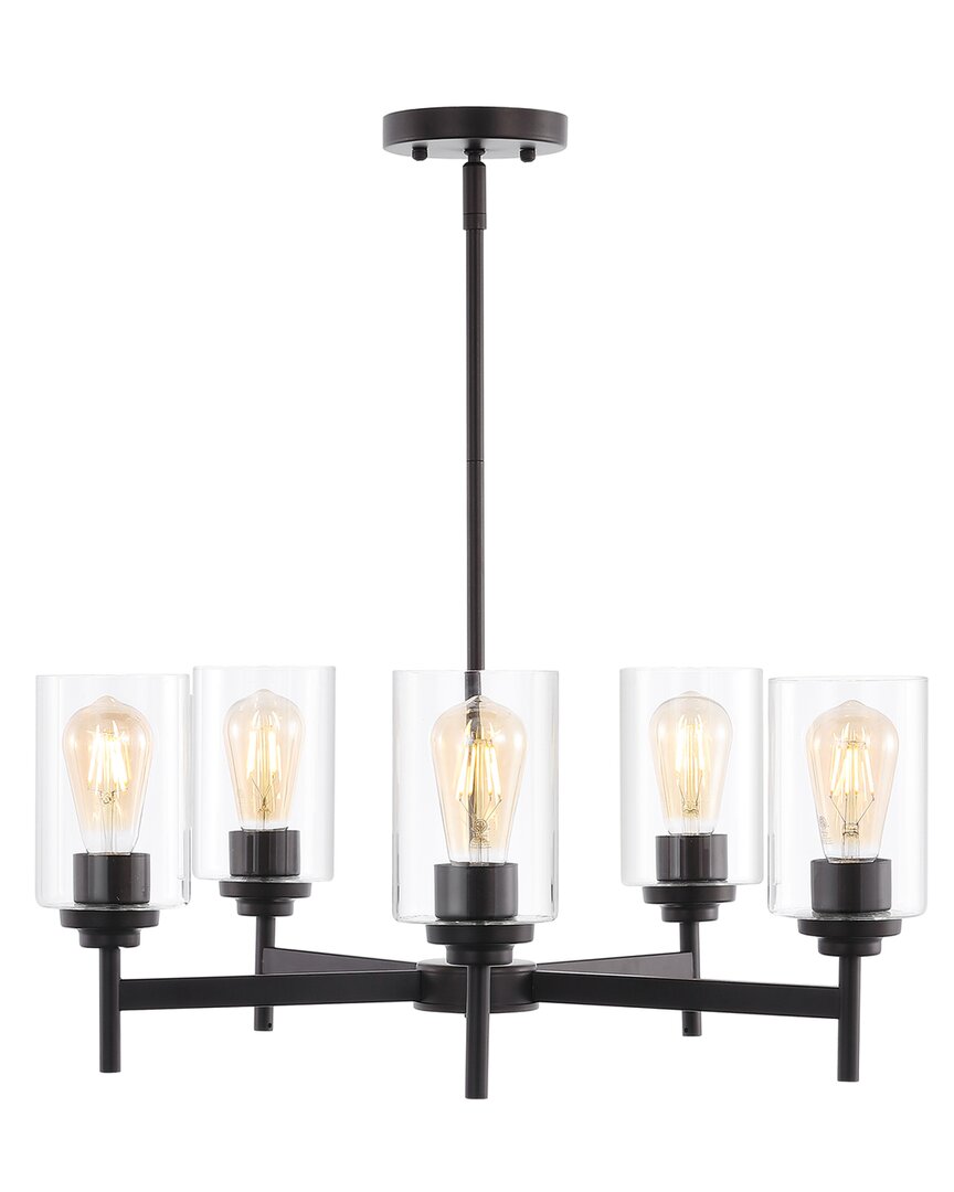 Shop Jonathan Y Orpheus 24in 5-light Cylinder Led Chandelier In Metallic