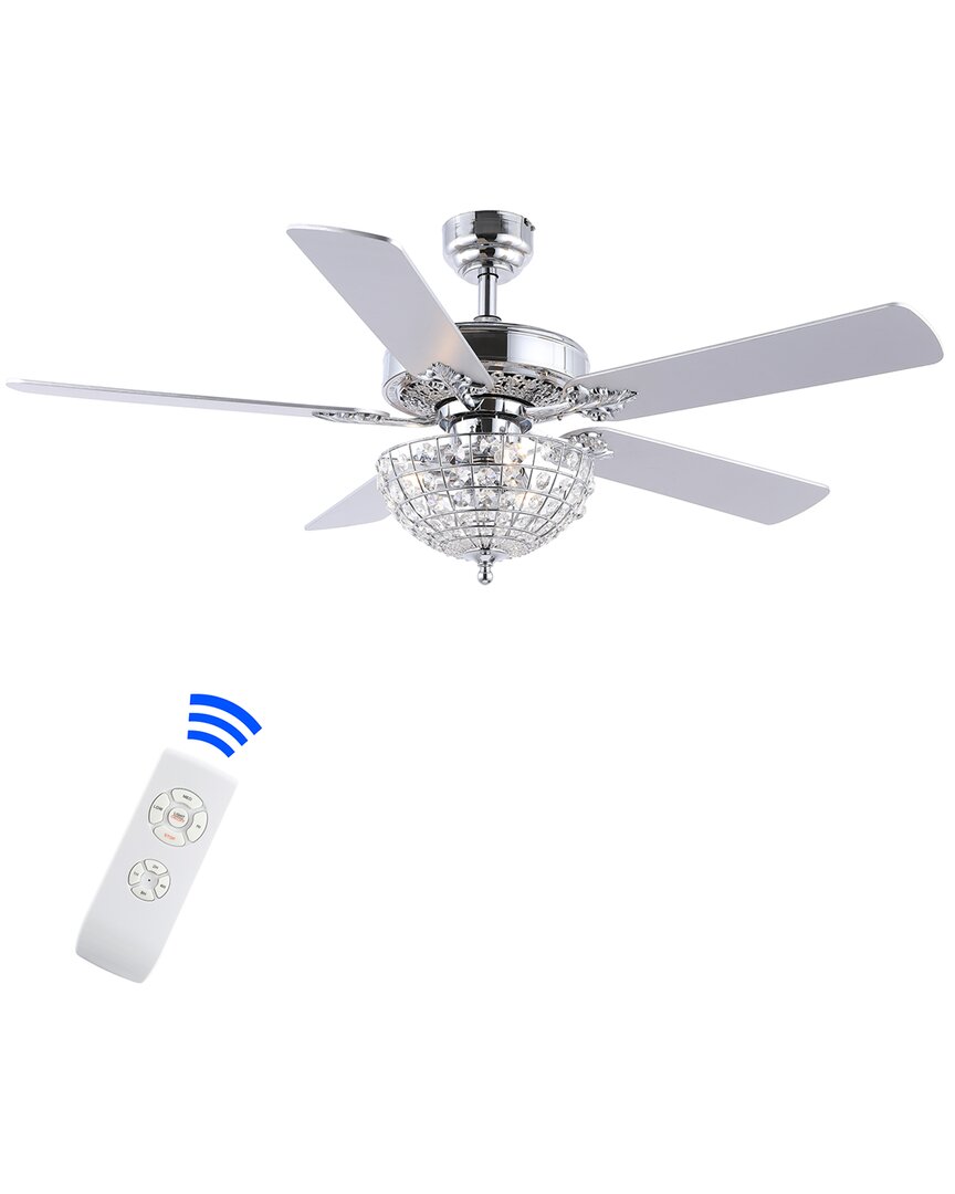 JONATHAN Y JONATHAN Y MANDY 52IN 3-LIGHT GLAM CRYSTAL DOME SHADE LED CEILING FAN WITH REMOTE